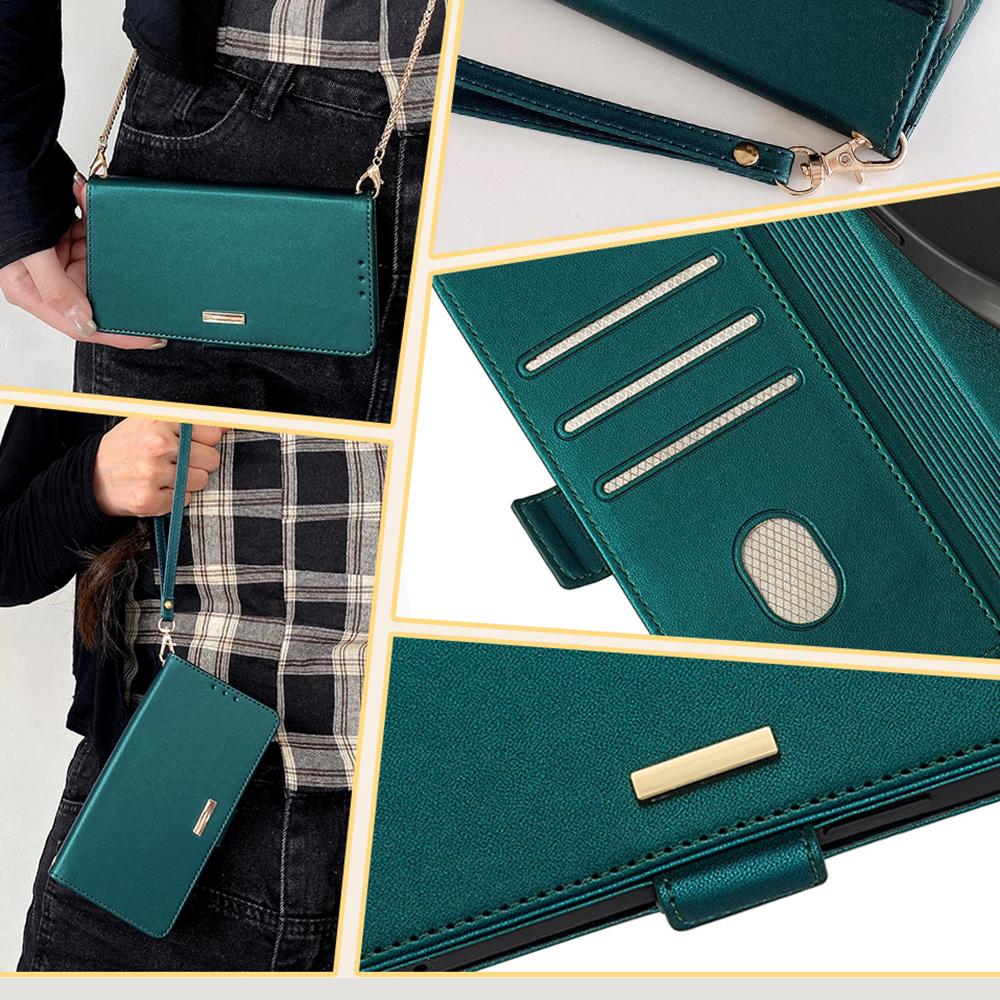 For Motorola Moto E14 4G/G04 4G/G04s 4G/G24 4G Case RFID Blocking Wallet Phone Leather Cover with Shoulder Strap