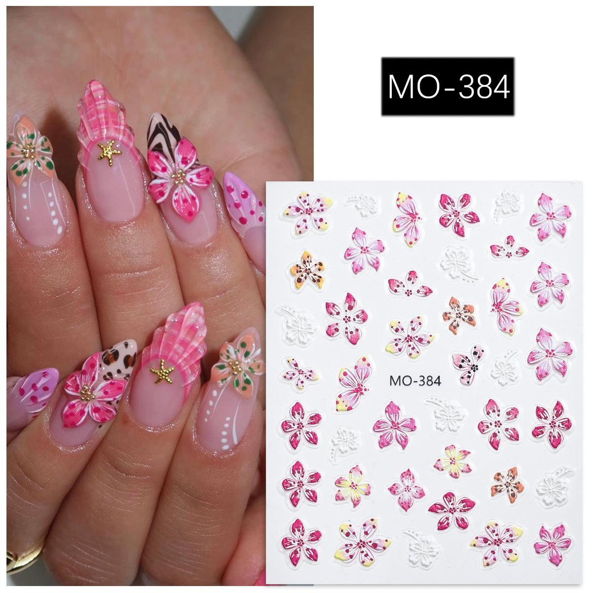 

1 шт. 5D Наклейки для ногтей с цветами Белые Розовые Разноцветные Гавайские Цветочные Наклейки Ногти Сделай сам Самоклеящиеся Летние Слайдеры Украшение для нейл-арта