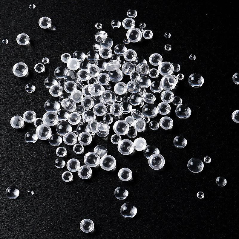 2-3mm Half-round Resin Nail Decor: Flat-round Pearls, 3D Transparent Bubbles, Mermaid Beads, Teardrops, Dewdrops