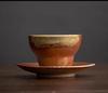 Japanese Retro Coarse Pottery Espresso Cup And Saucer Set Cup Creative Teacup Master Cup Pure Handmade Ceramic Cup Water Cup