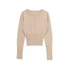  European and American style, new women's fashion, versatile, slim-fit, silhouette short long-sleeve knit sweater