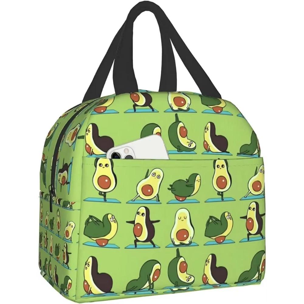 Cute Animal Yoga Lunch Bag Cooler Bag Women Men Tote Bag Insulated Lunch Box Thermal Lunch Bag for Picnic Beach Fishing Work