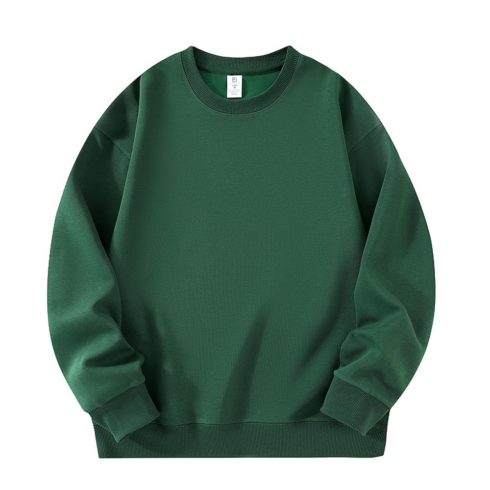 Solid Color Loose Crew Neck Long Sleeve Fleece Hoodless Casual Mens Sweatshirt