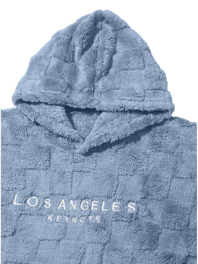 Men's Embroidered Hooded Lambswool Pullover Sweatshirt