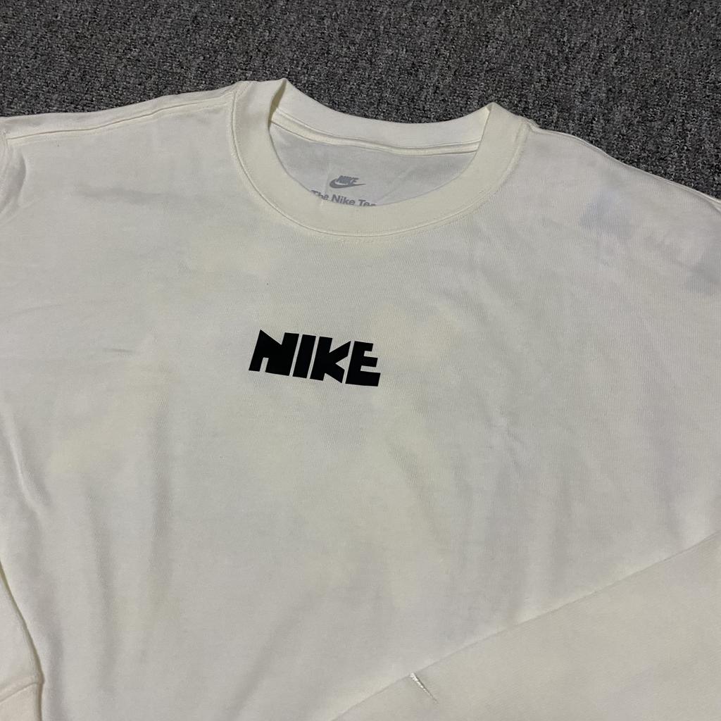 Nike Round Neck Fashion Versatile Pullover Long Sleeve Sweatshirt Men Sweatshirt White FN0253-133