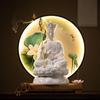 Zen Ceramic Ksitigarbha Bodhisattva Backflow Incense Burner - Buddha Statue for Aromatherapy and Home Decor.