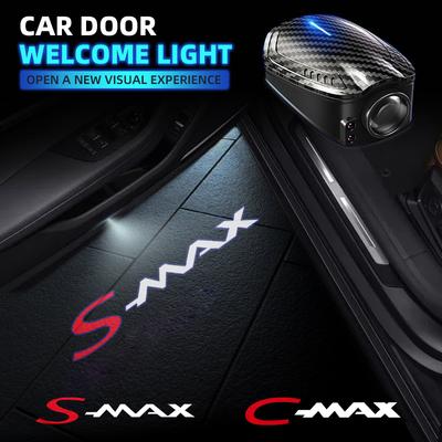 2pcs USB Rechargeable S-Max C-Max Logo Car Door HD LED Lamps Projector Courtesy Welcome Lights For Smax Cmax ST Line Sport
