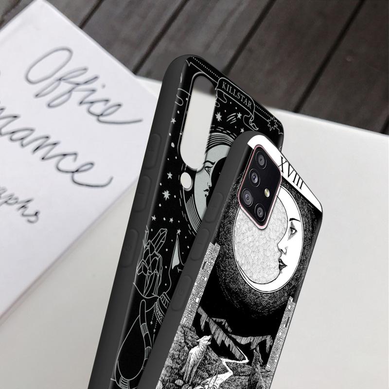 Moon Tarot Mystery Totem Case For Samsung Galaxy A54 A52 A14 5G A53 A12 A13 A71 A23 A34 A33 A21s Phone Cover