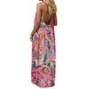 Women’s Maxi Dress Sleeveless Spaghetti Strap Loose Fit Floral Print Casual Long Sundress for Summer Beach Vacation