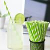 100Pcs Biodegradable Paper Straws Colorful Striped Print Food-Grade Safe Drinking Straws Party Supplies