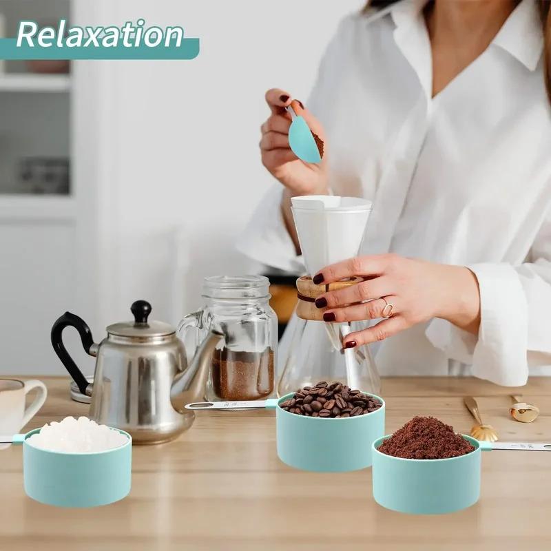 4 Piezas Cuchara/Taza Medidora Cucharadita Cuchara Multiusos Horneado de Pasteles Harina Taza Medidora de Alimentos Herramientas de Cocina para el Hogar