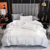 Satin Faux Silk Duvet Cover Set European and American Solid Skin-Friendly Quilt Cover Sleeping Naked Cozy Bedclothes No Sheets