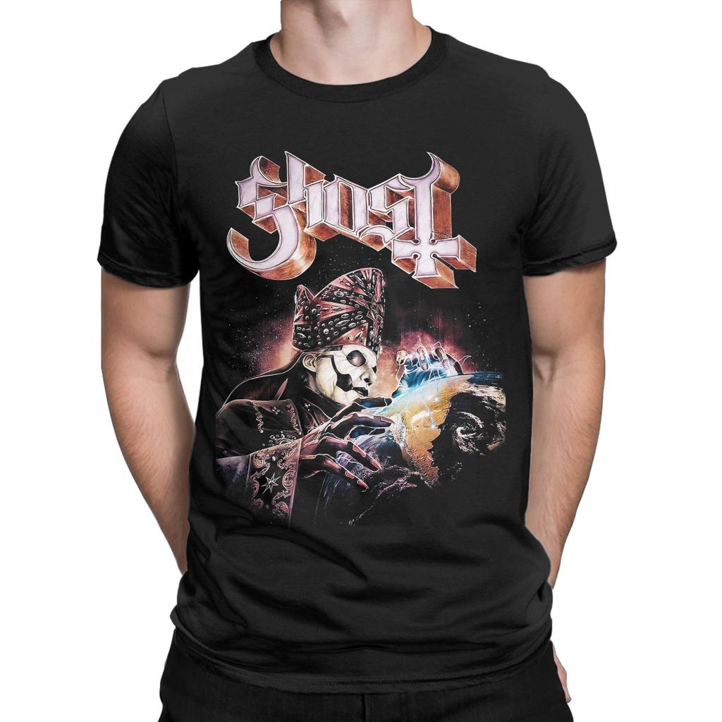 Ghost Band Rock Metal T Shirts for Men 100% Cotton Funny T-Shirts Round Neck  Tees Short Sleeve Clothing Graphic