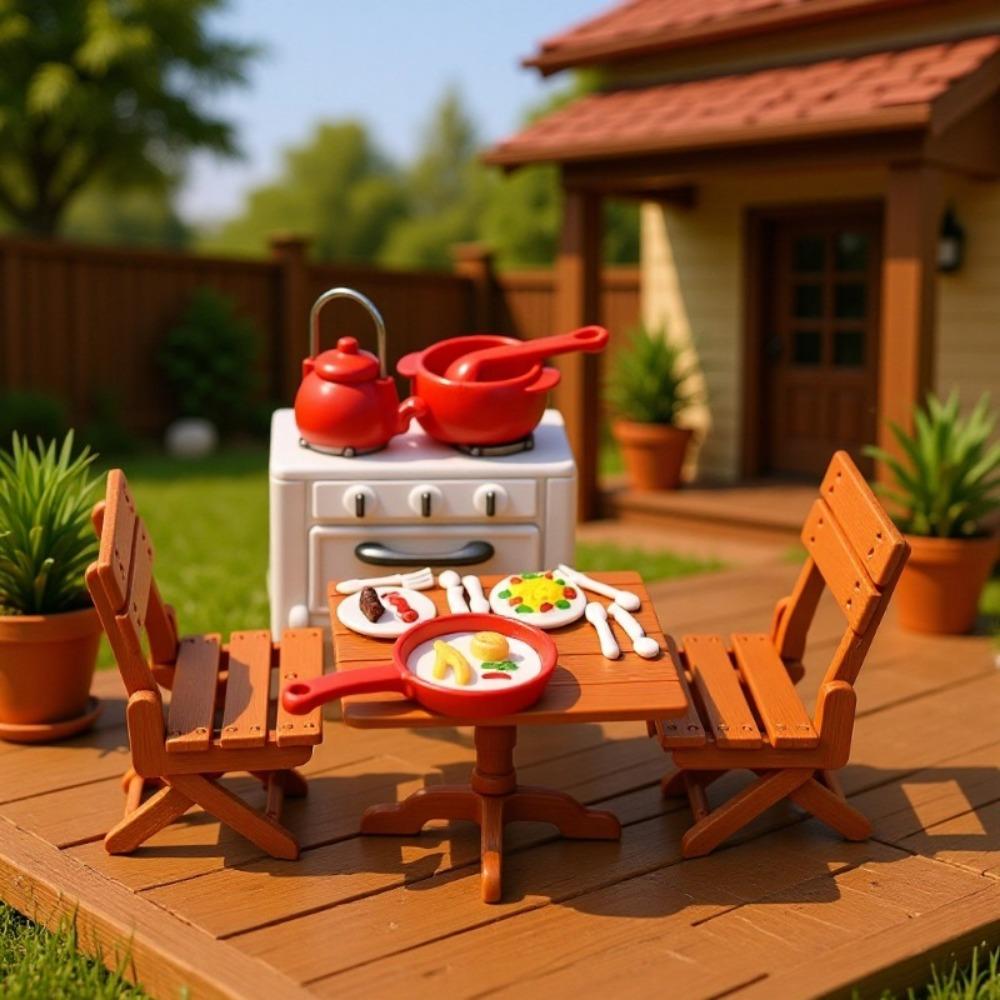 Plastic Dollhouse Furniture Multistyles Miniature Dining Table Bedroom 1:12 Living Room Sofa Set