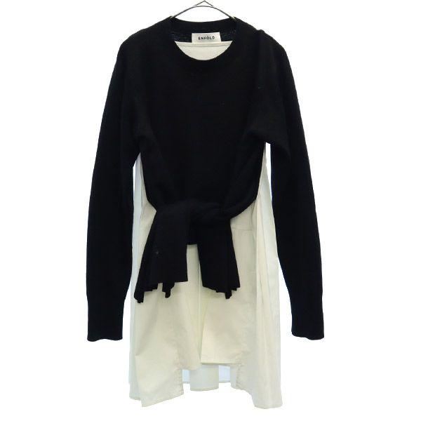 

ENFOLD шерсть Длинный рукав цельный 38 Черный x белый Женский Б/у