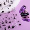 3D Halloween Nail Art Stickers Skull Pumpkin Bat Spider Web Design Nail Decals Punk Goth Style Stickers For Manicure DIY