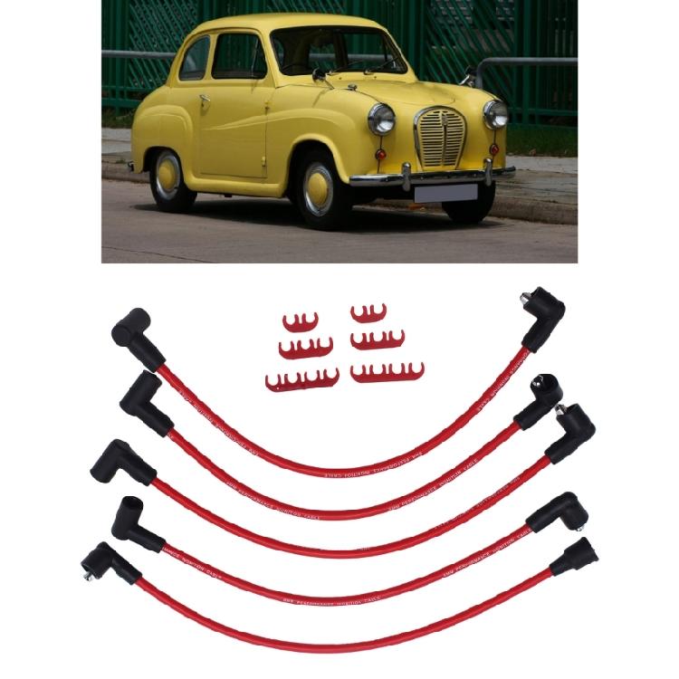 Long Lasting Ignitions Wiring with 90 Degree Designs Heat Resistant Spark Plugs Wires for 4 Cylinders Engine in Vintage Car