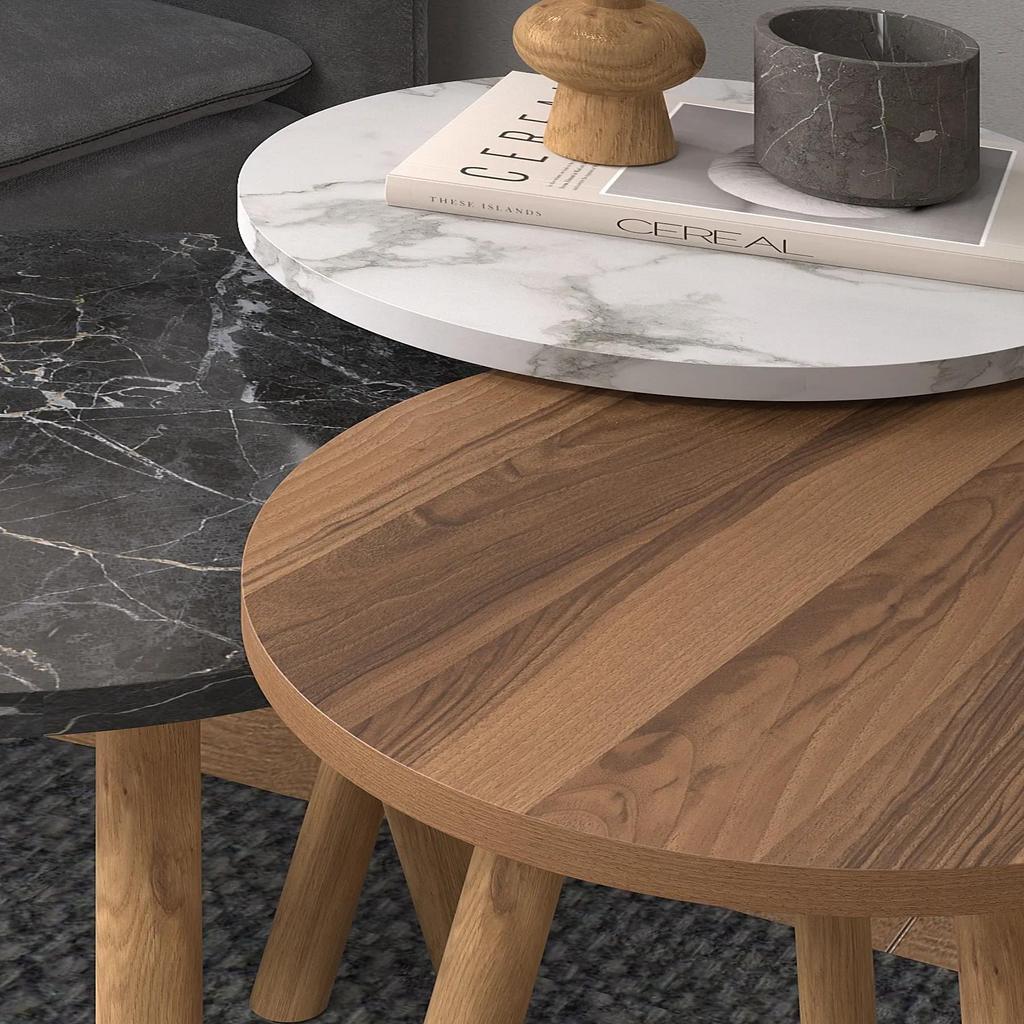 EPeddler Home Dřevěný odkládací stolek, Sada 3 konferenčních stolků