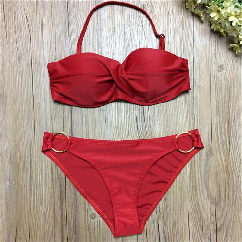 Buy Sexy Women Padded Bra Top Bikini Bottom Beach Swimsuit Swimwear at