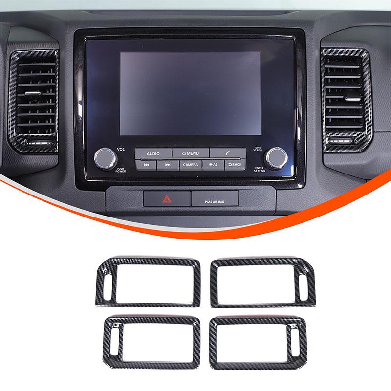 ABS Material Carbon Fiber Pattern Central Control Air Outlet Steering Wheel Grid Decorative Cover For Nissan Frontier -2024