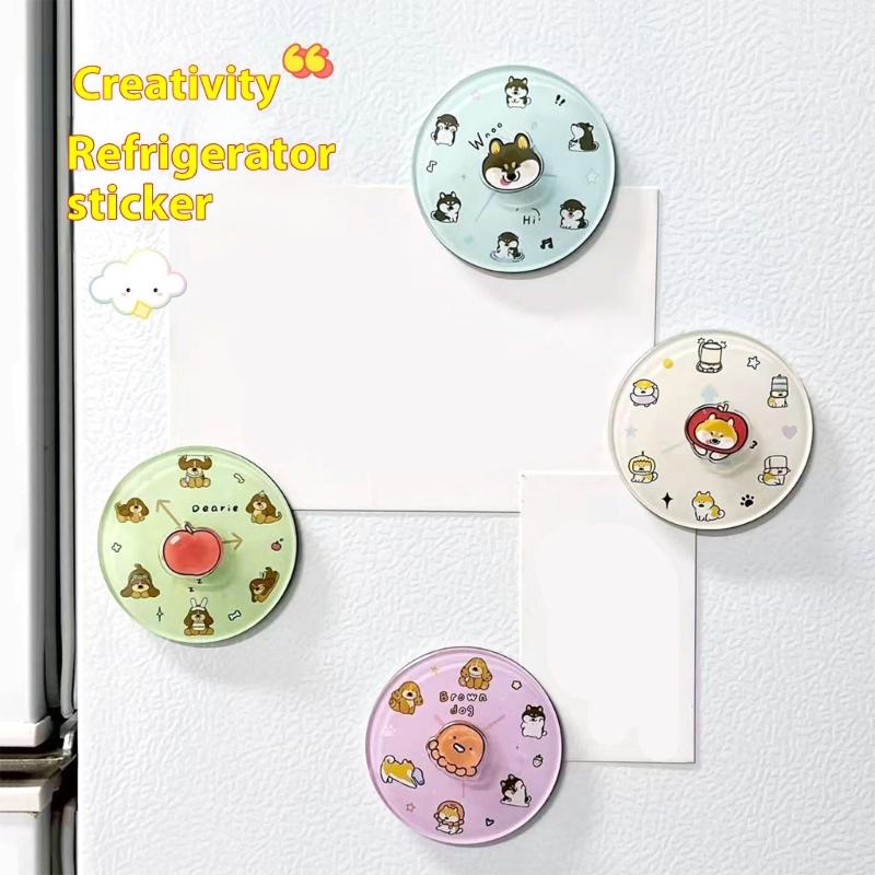 Fun Rotating Cartoon Creature Magnetic Decoration Acrylic For Refrigerator Memo Board Display