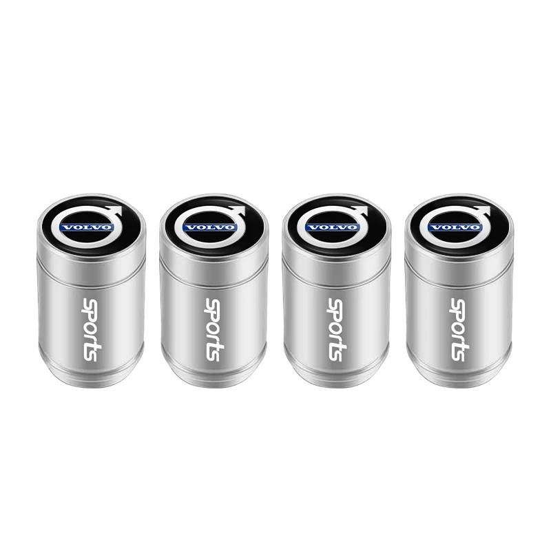 4Pcs Aluminum Alloy Car Wheel Tire Valve Caps Stem Cover For Volvo Rdesign XC60 XC90 XC40 V50 V60 V40 EX30 S60 C30 V70 S90 AWD