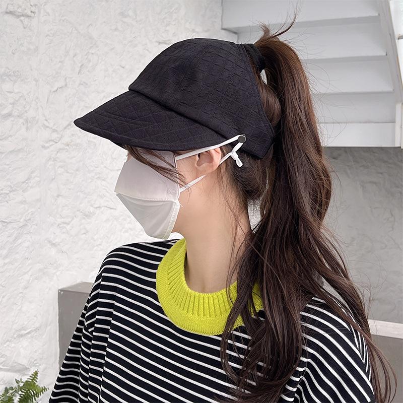 

Summer can be tied high ponytail outdoor riding sun hat student versatile sun hat