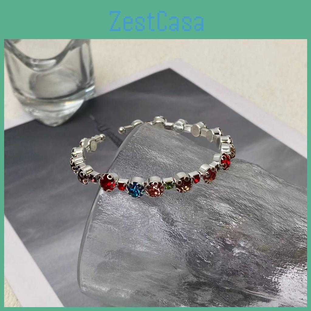 Crystal Zircon Elegant Bracelet For Women Geometric Design Fashionable Summer Jewelry