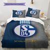 Set Copripiumino Trapuntato con Logo Schalke Federa Decorazione per la Casa Regalo di Compleanno (1 * copripiumino + 2 * federa, senza nucleo)