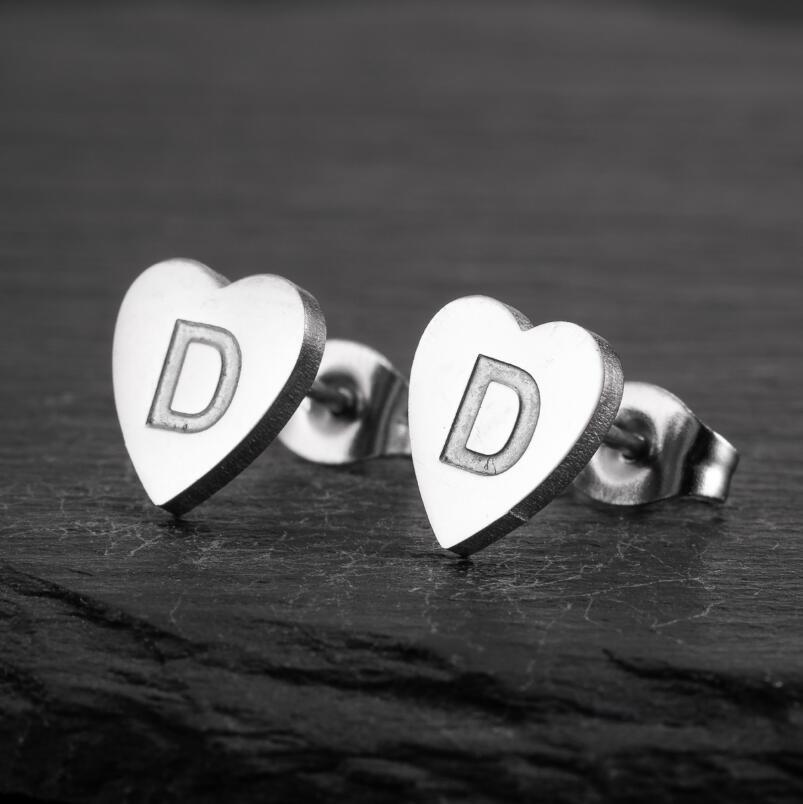 2025 Women s Retro Stainless Steel Alphabet Stud Earrings: Geometric & Simple Design