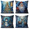 New Christmas Pillowcase Snowman Print Pillowcase Blue Glass Christmas Decoration Pillowcase