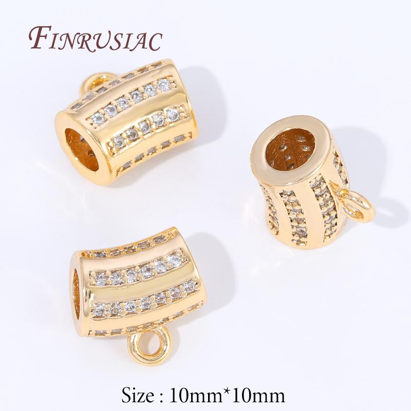 2 Pcs 18K Gold Plated Bails For Pendants,Bale Pendant Holder For Jewelry Accessories,Bead Separator,Jewelry Bail,Necklace Bails