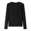 639 splicing round neck shirt women's spring tight fishbone shoulder T-shirt looking thin