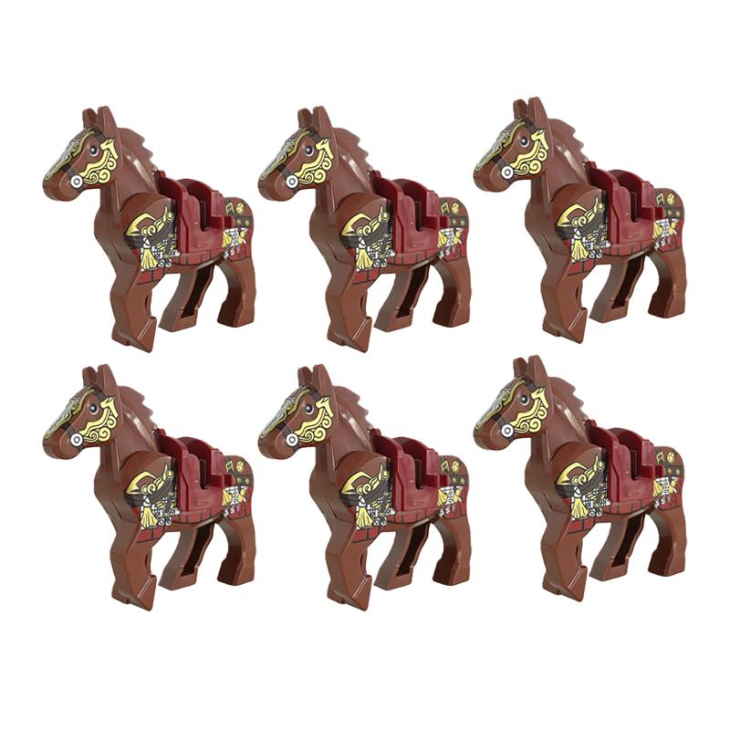 Medieval Military Building Blocks Cavalry Army Horse Animal Elephant Camel Wolf Crocodile Brick Toy Accessories S003