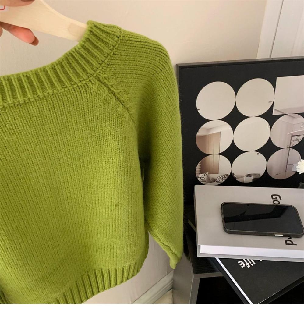 Avocado Green Double Zipper Knit Cardigan Sweater – Slimming, Versatile, Short Outerwear for Women