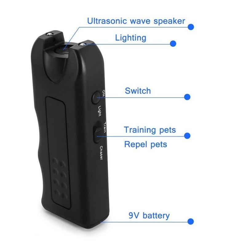 Ultrasonic Anti Barking Device Handheld Bark Control Training Tool with LED Light Dog Barking Deterrent Device for Small Medium Dogs