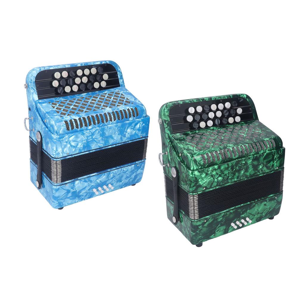 22 Key 8 Bass Accordion Professional Anti Slip Sensitive Button Accordion Musical Instrument with St