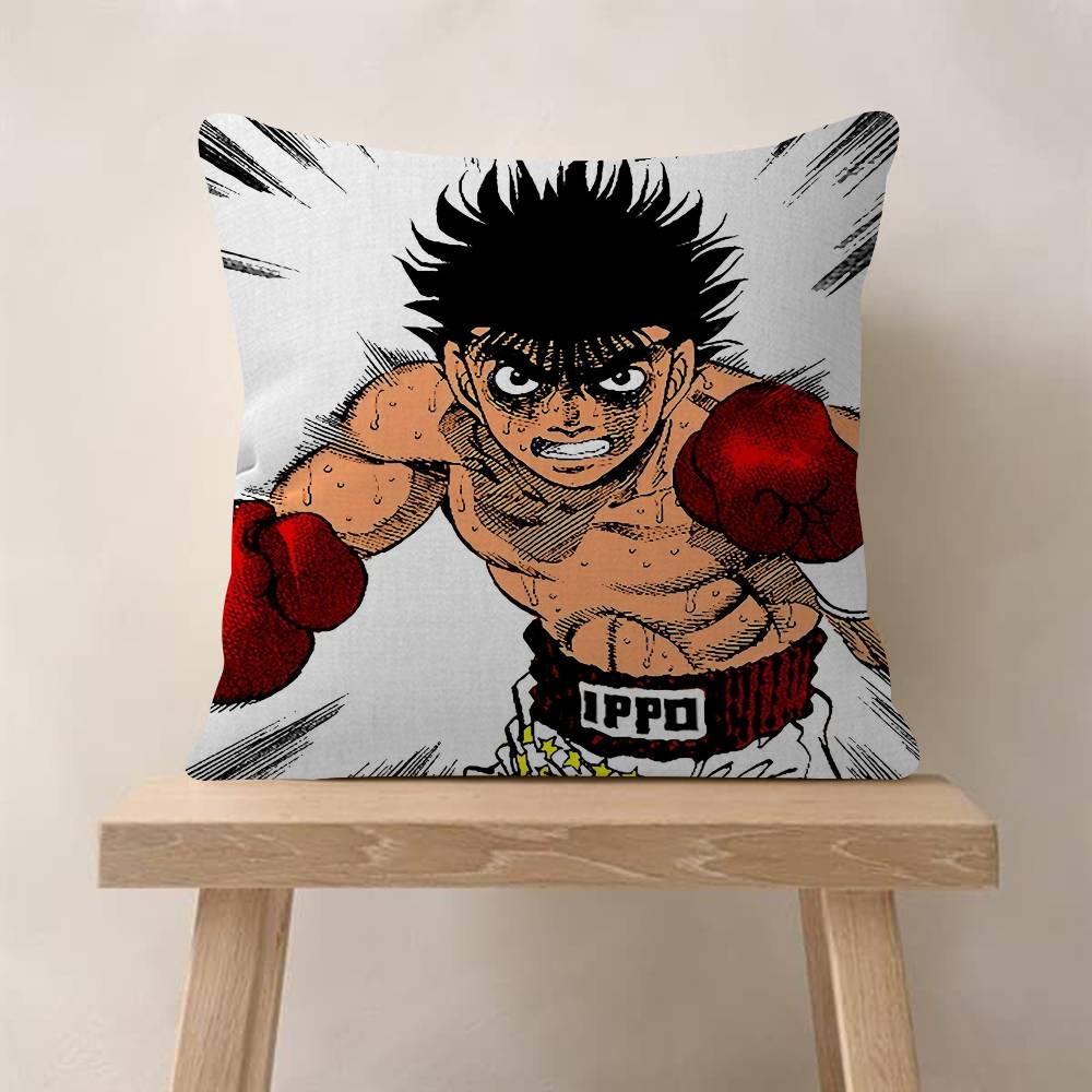 1Pc Anime H-Hajime No Ippo Cushion Cover Car Throw Pillow Case For Sofa Car Christmas Gift Peach skin 18*18(CM)-1Pcs