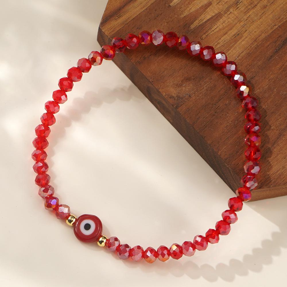 Multicolor Crystal Evil Eye Bracelet - Trendy Beaded Design for Everyday Wear
