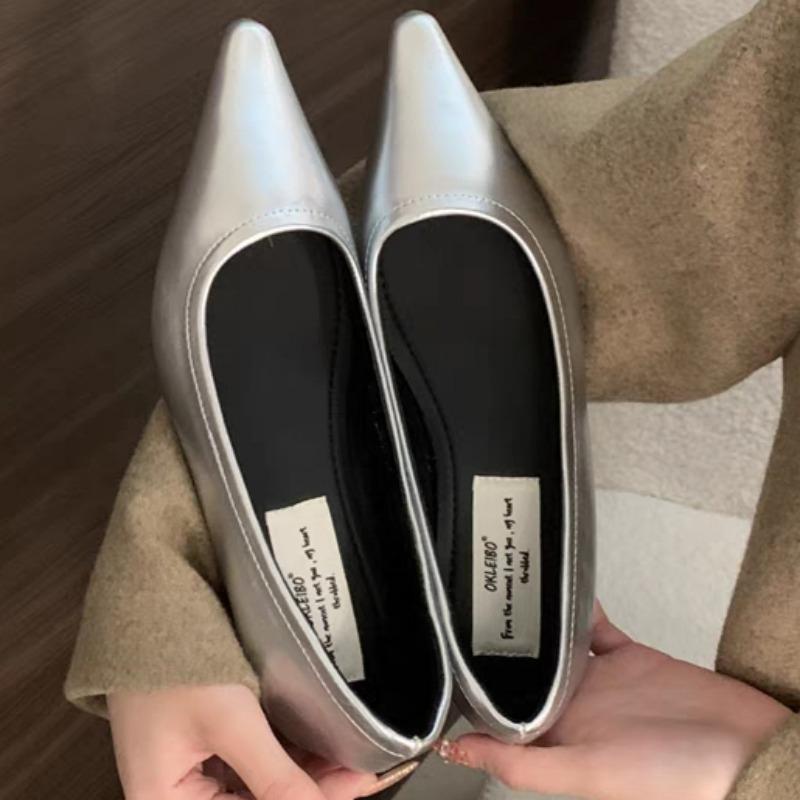 Fashion Women's Fashion Flat Shoes Spring New Pointed Head Shallow Mouth Suede Soft Sole Anti-slip Wear-resistant Single Shoes