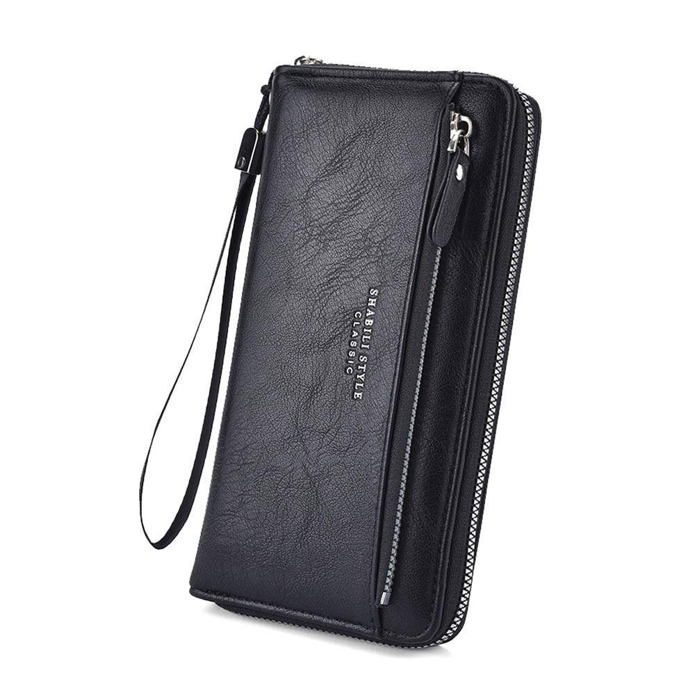 Fashion PU Leather Men Wallet Multi-card Slot Card Holder Clutch Bag Large-capacity Zipper Long Wallet