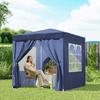 2x2 M Pop Up Gazebo With Curtain Walls And Windows Blue