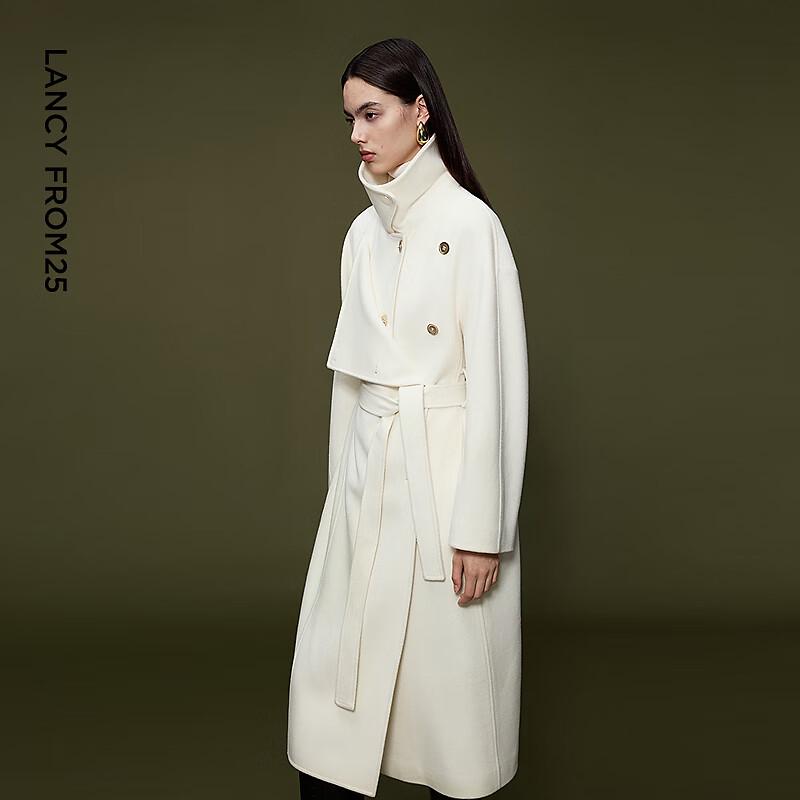 LANGZI Pure Wool Lapel Woolen Coat