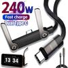 240w Fast Charging Foldable Bracket Data Cable 1.5m Data Wire with Phone Tablet Stand for Apple IPhone 17 IPad Xiaomi Samsung