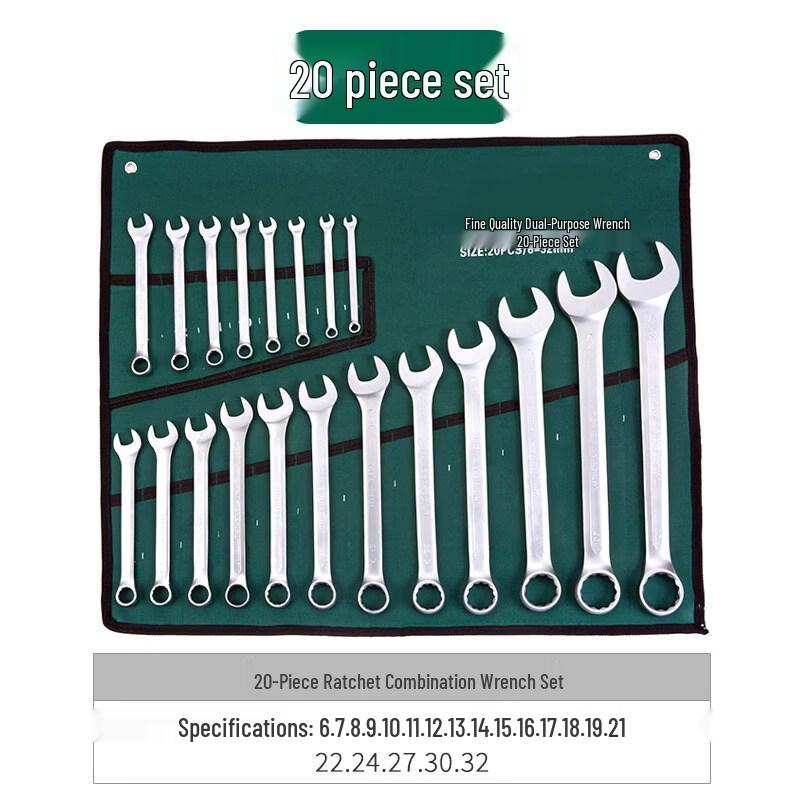 Changyuanhui Combination Wrench Set with Canvas Storage Bag