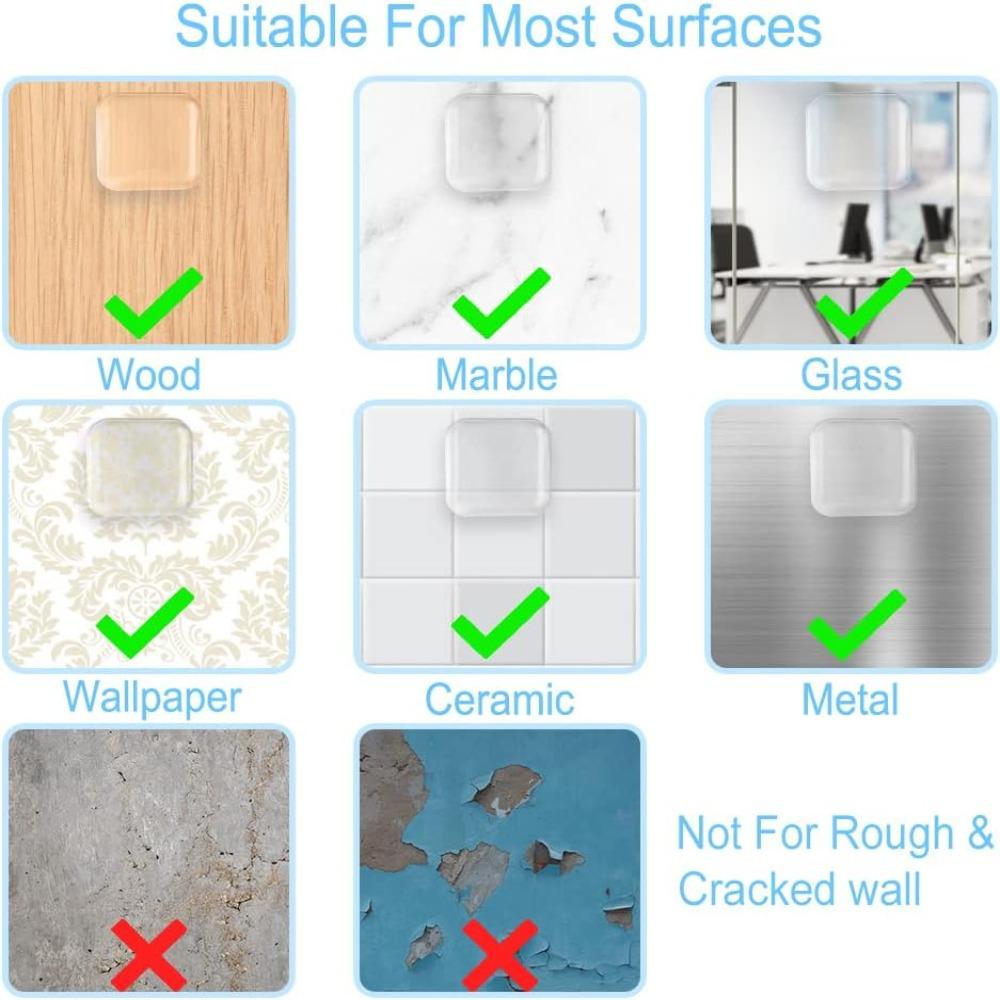 6 Pcs Clear Wall Door Handle Stopper  for Wall Fridge Cabinets Headboard