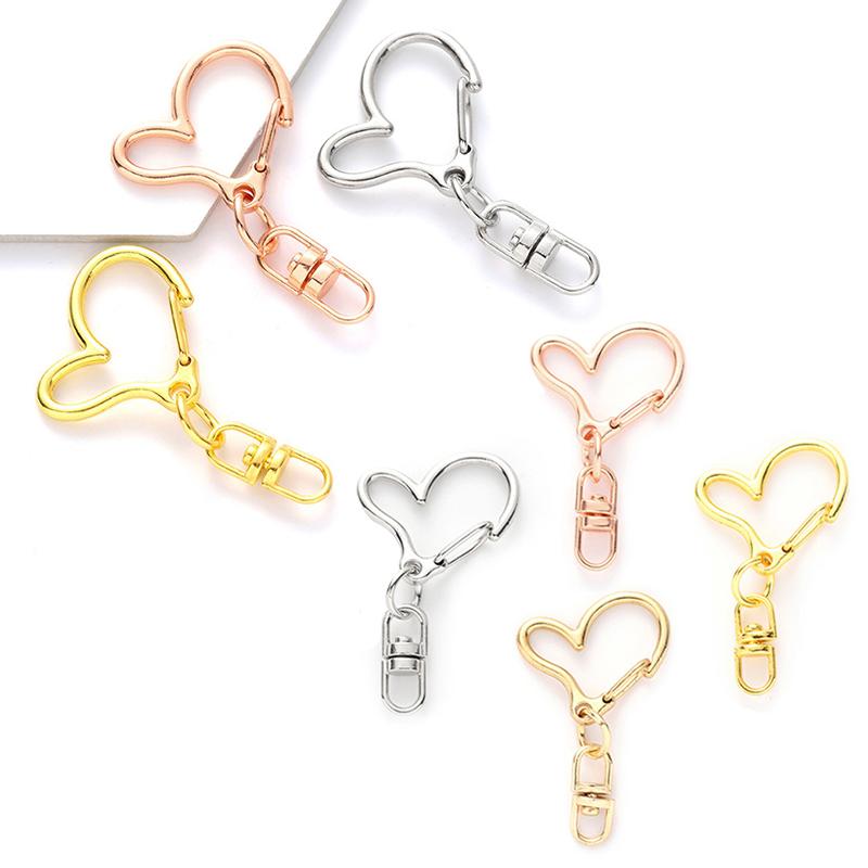 10pcs Metal Buckles Craft Making Heart Shape Multifunction Hooks Clips DIY Lobster Clasp For Bag Keychain Handmade Accessories