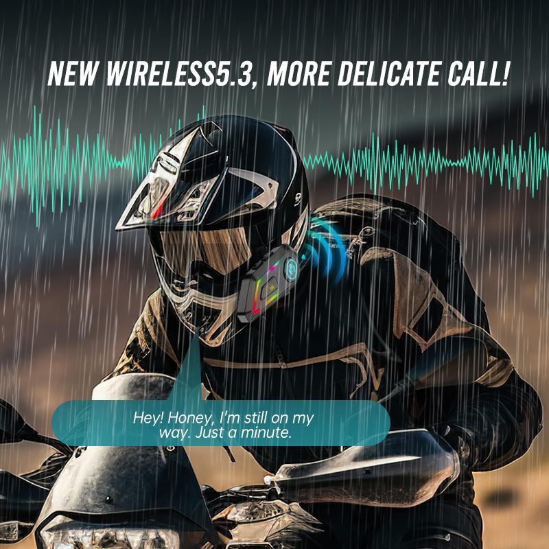 2024 New C5 Motorcycle Helmet Bluetooth Headset Roise Reduction Waterproof Wireless Headphones BT 5.3 Handsfree Earphone