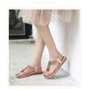 Women's Rhinestone Flower Thong Sandals Elastic Ankle Strap Comfort Flat Sandals