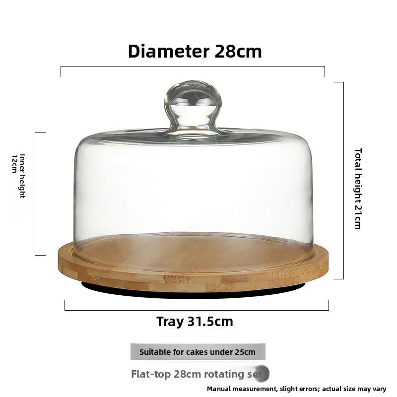 Glass Cake Plate Dessert Display Stand Transparent Dustproof Restaurant Afternoon Tea Food Serving Plate Style Nordic